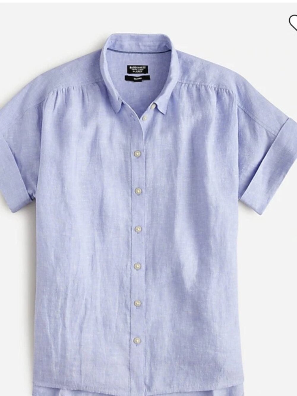 J. Crew relaxed fit short sleeve Baird McNutt Irish linen shirt blue size S